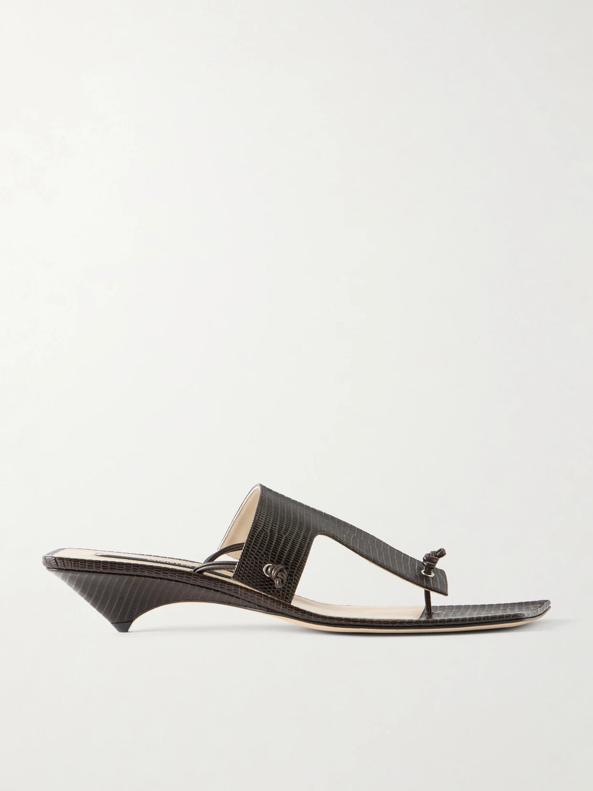 Edge T-strap 35 Lizard-effect Leather Sandals