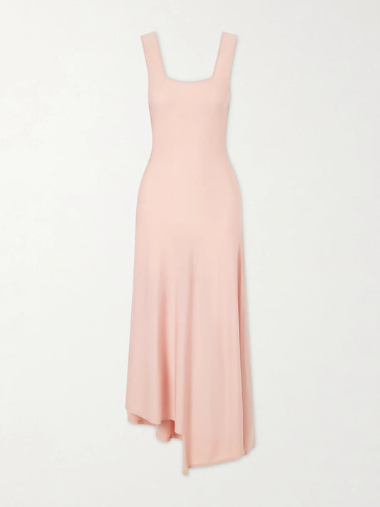 Image of Dresses. Product name - Seberg Merino Wool-knitted Midi Dress in Pastel pink colour by brand - KHAITE