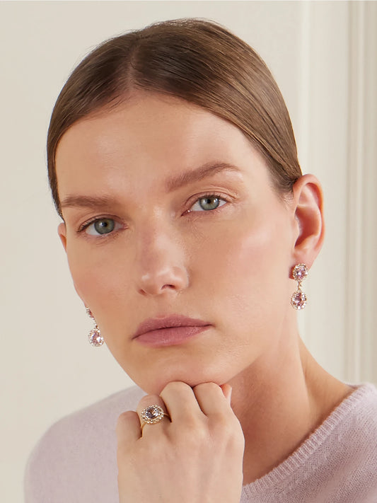 Image of Earrings. Product name - 18-karat Gold, Sapphire And Diamond Earrings in Pink colour by brand - Suzanne Kalan