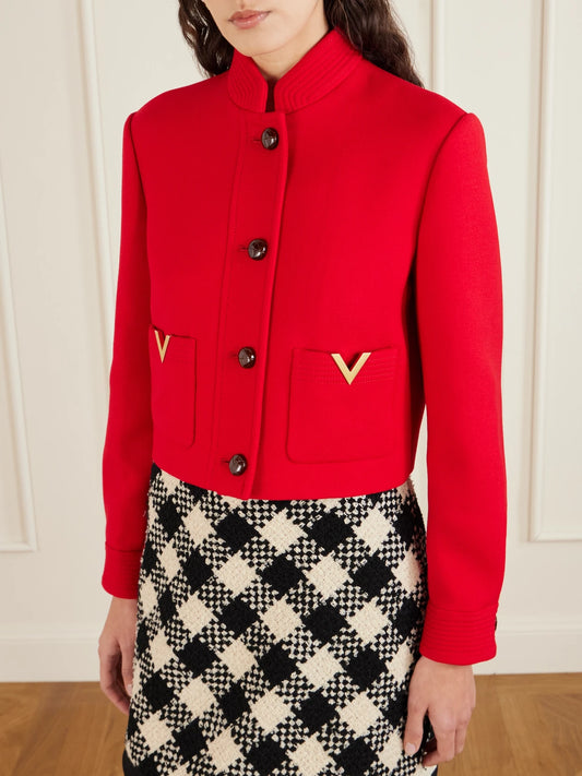 Embellished Wool And Silk-blend Drill Jacket