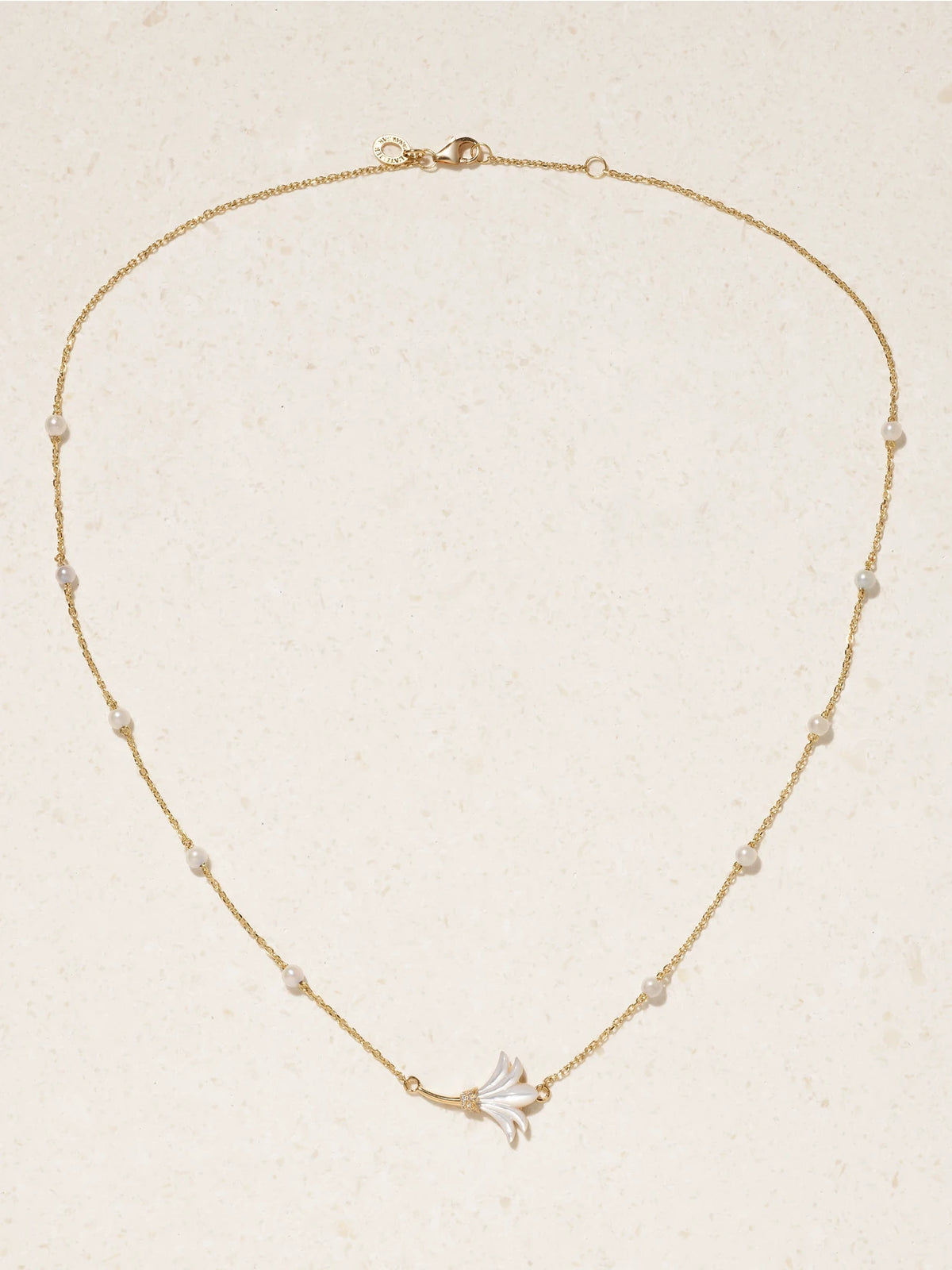 Psychedeliah Small 18-karat Gold, Diamond And Mother-of-pearl Necklace