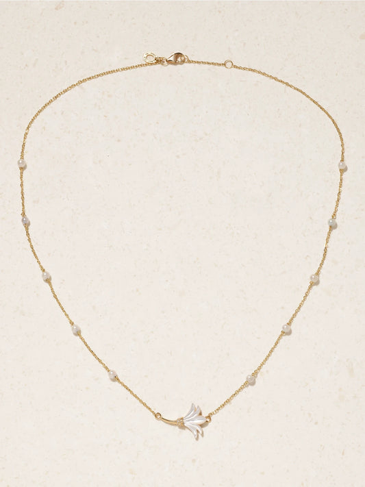 Psychedeliah Small 18-karat Gold, Diamond And Mother-of-pearl Necklace