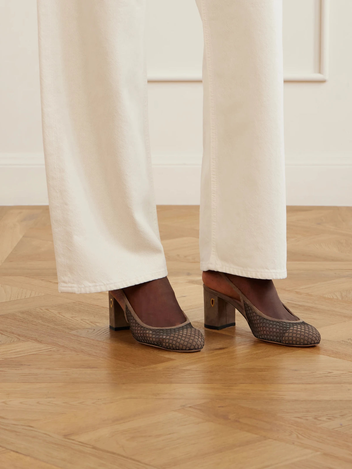 Mattia 65 Suede-trimmed Mesh Pumps
