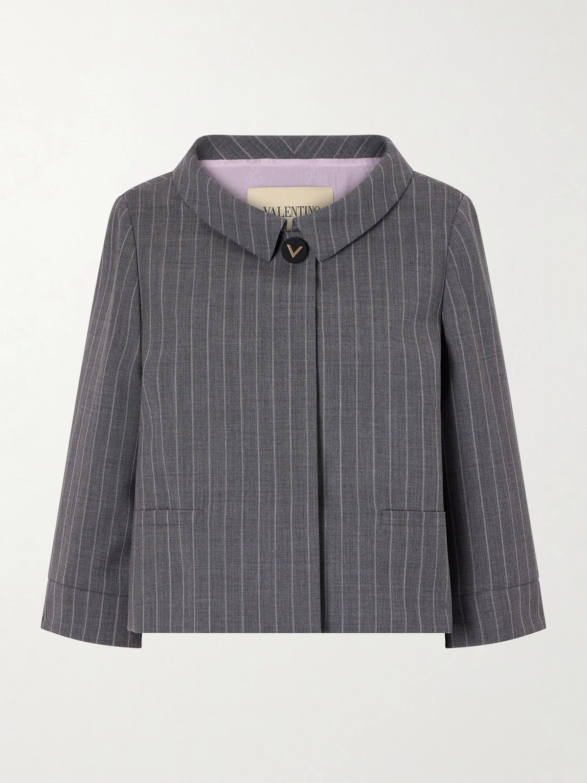 Striped Wool Grain De Poudre Jacket