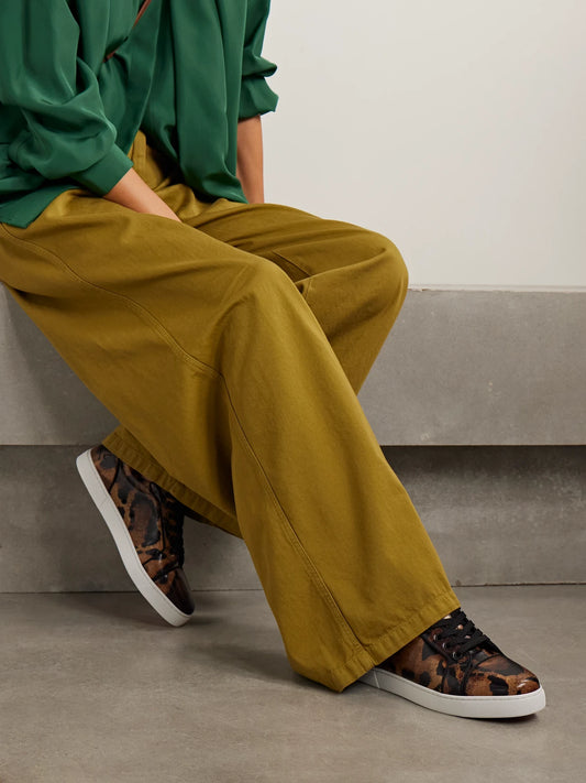 Fun Louise Junior Leopard-print Leather Sneakers