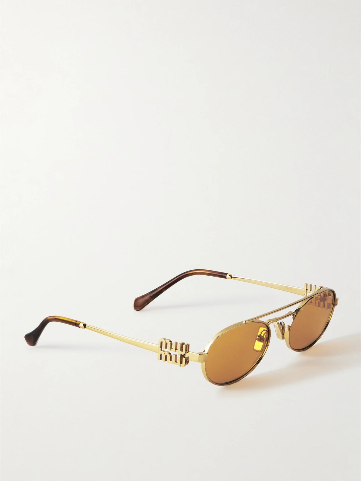 Oval-frame Gold-tone Sunglasses