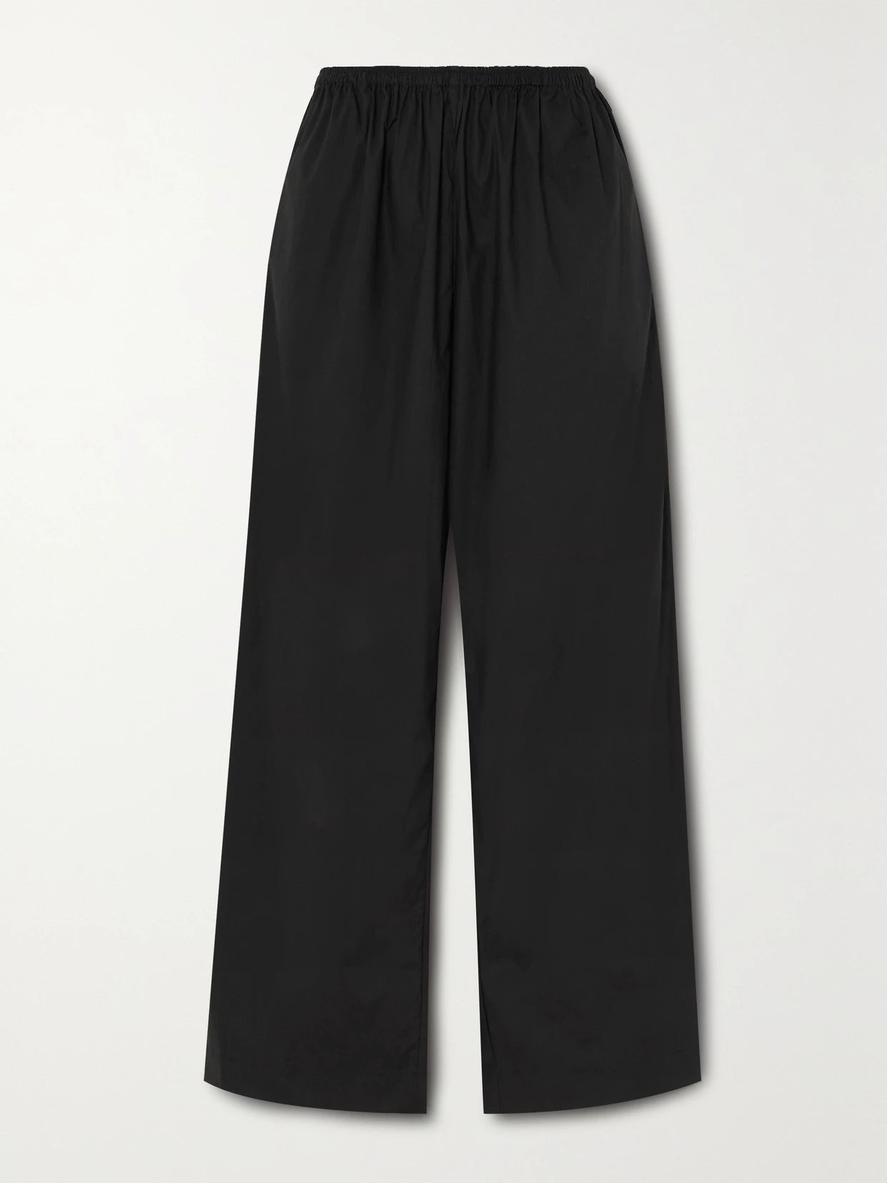 Image of Sleepwear & Loungewear. Product name - Ease Organic Cotton-poplin Pants in Black colour by brand - Deiji Studios
