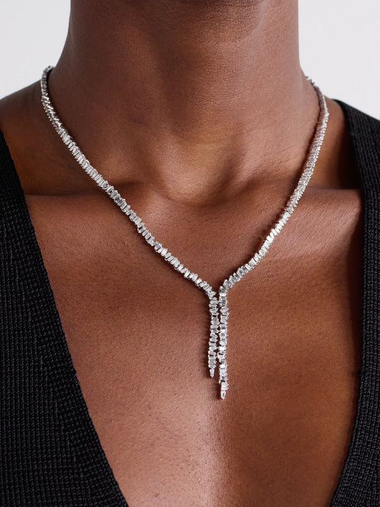 Image of Necklaces. Product name - Bolero 18-karat White Gold Diamond Necklace in Multi colour by brand - Suzanne Kalan