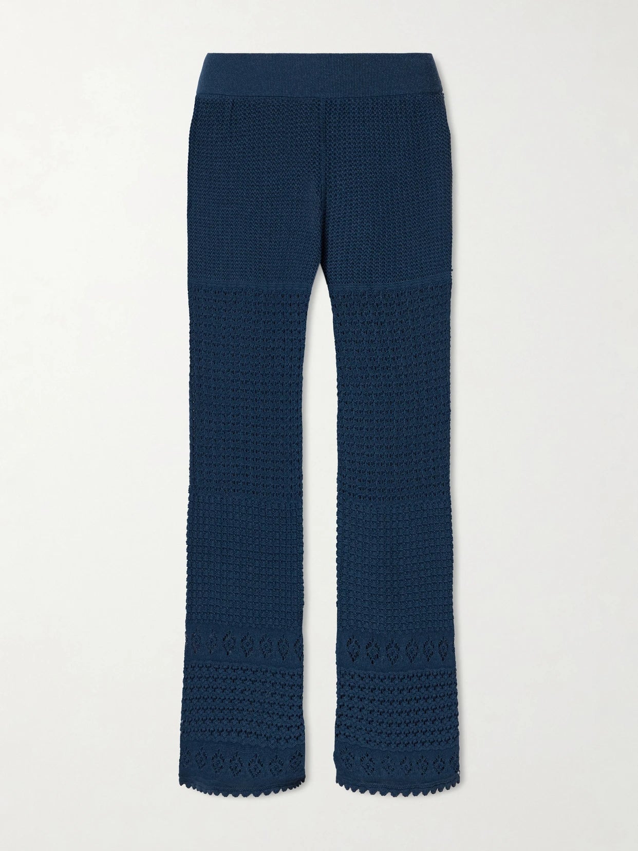 Emblème Crocheted Cotton-blend Straight-leg Pants