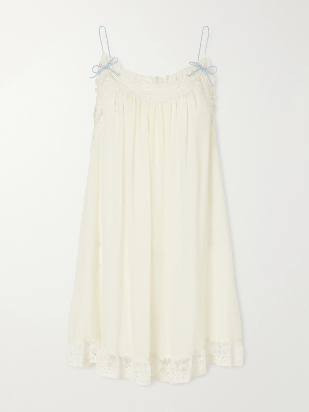 DÔEN Penelope Lace-trimmed Silk Mini Dress