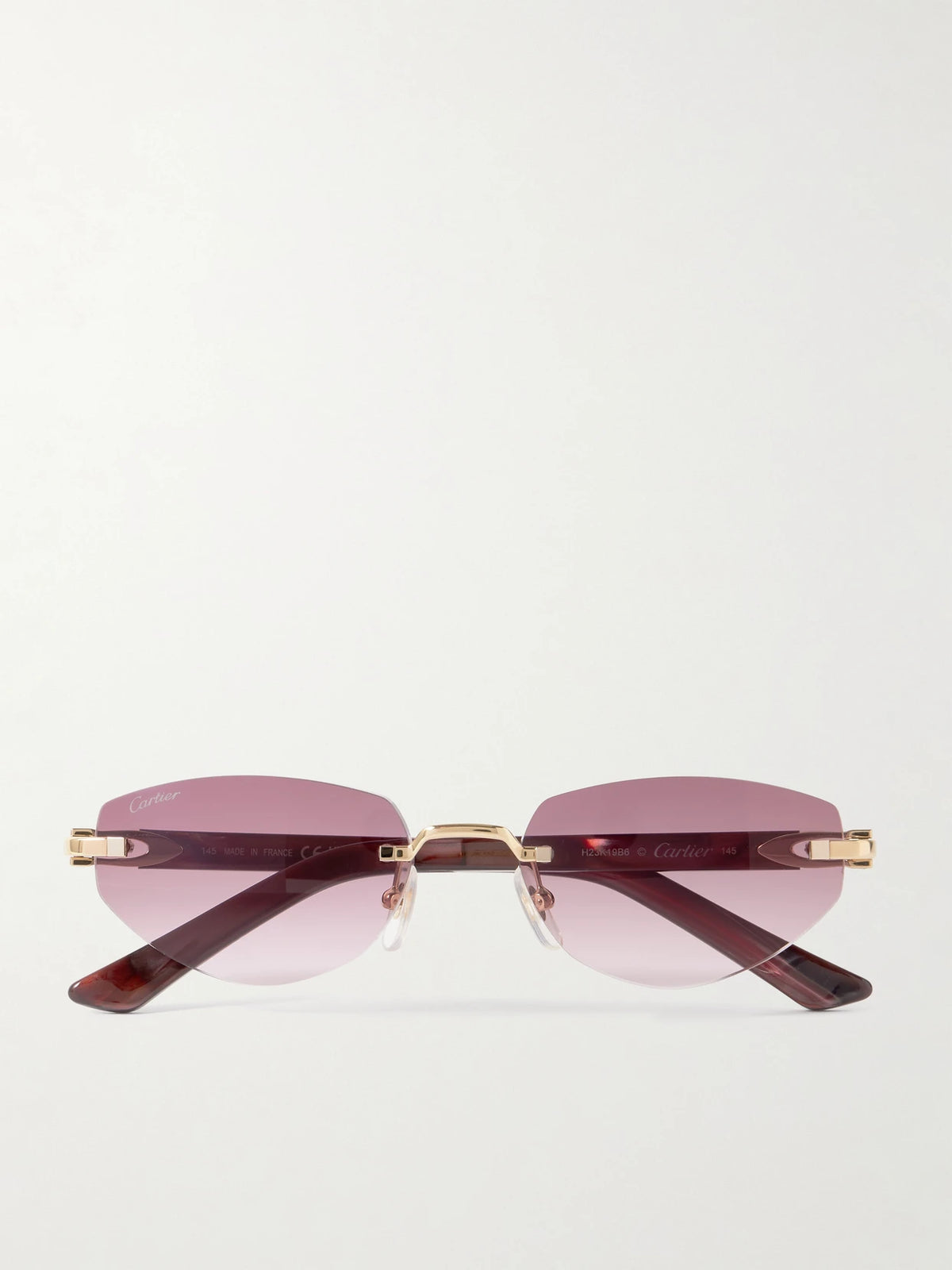 Signature C Décor Rimless Cat-eye Gold-tone And Acetate Sunglasses