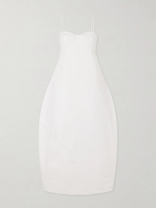 Image of Dresses. Product name - Cotton Midi Dress in White colour by brand - RÓHE