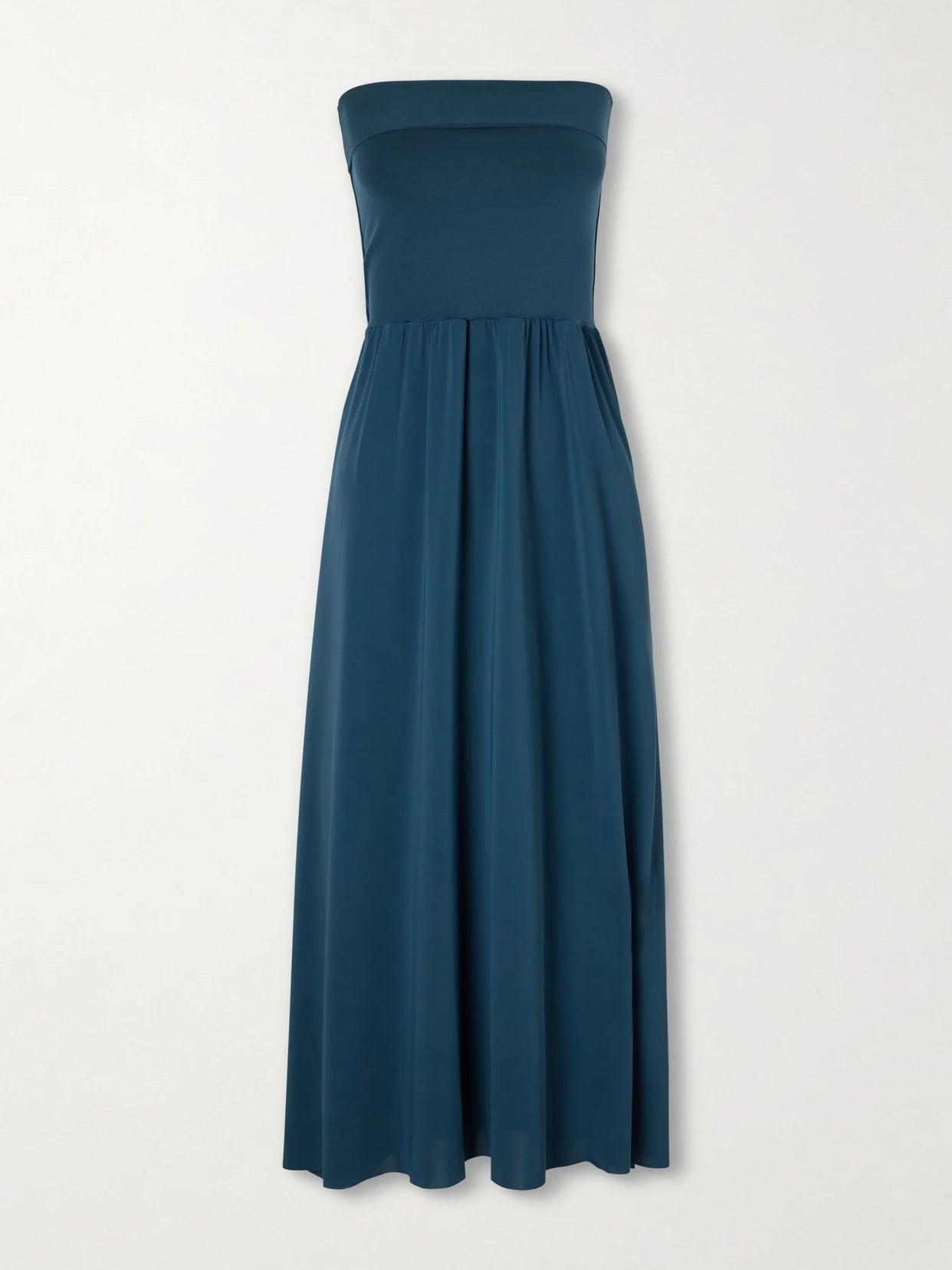 Image of Dresses. Product name - Oda Strapless Stretch-jersey Maxi Dress in Navy colour by brand - Eres