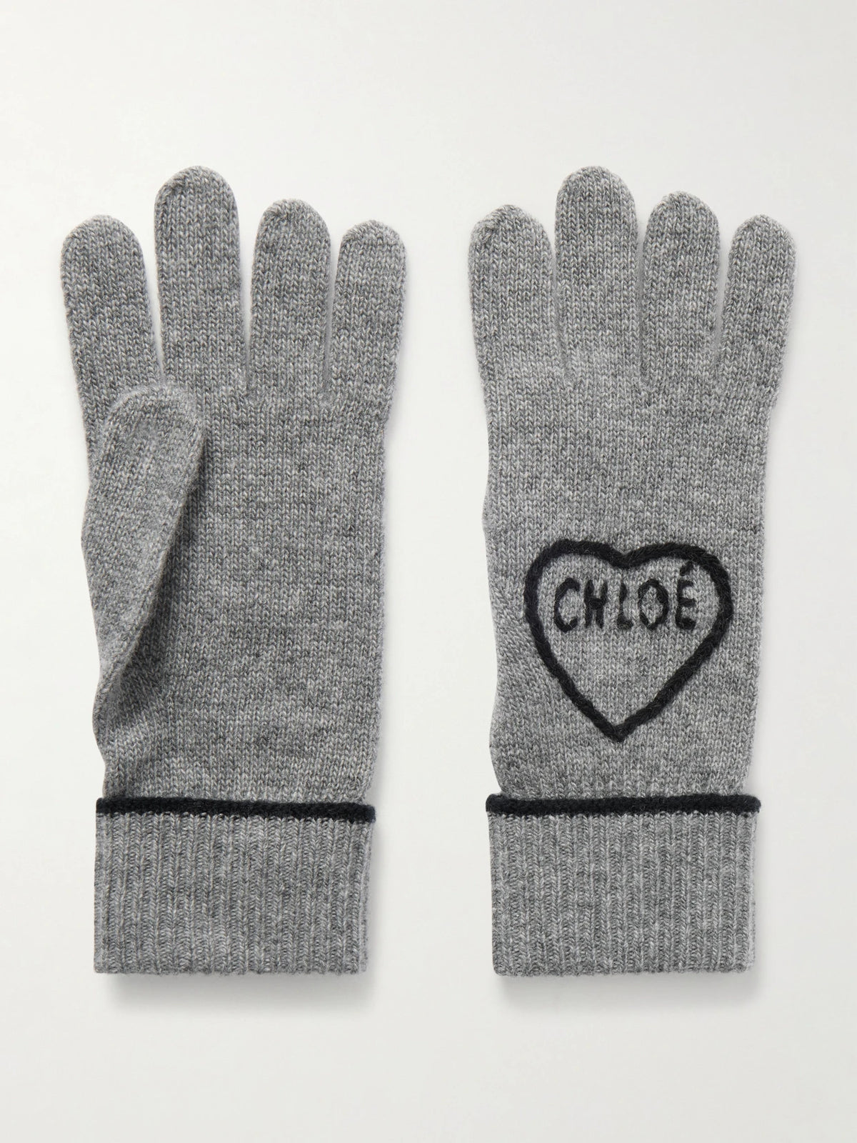 Embroidered Wool And Cashmere-blend Gloves