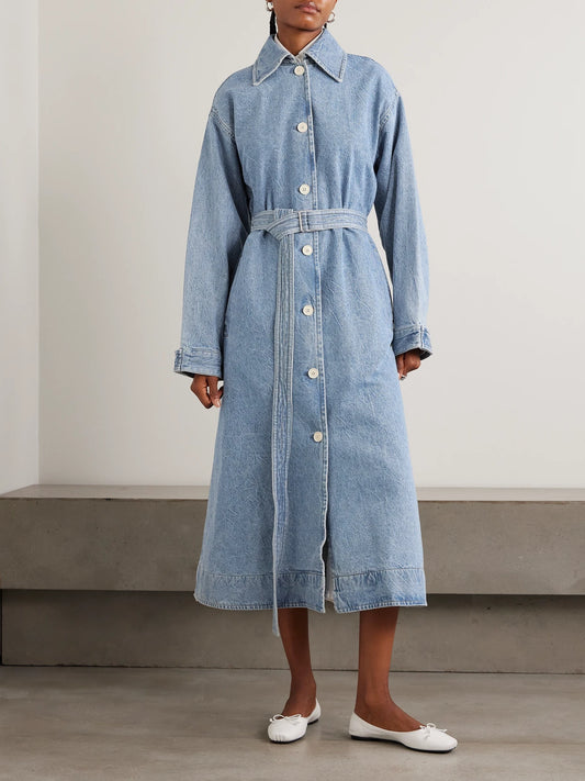 + Maria Mcmanus Oversized Organic And Recycled Denim Trench Coat