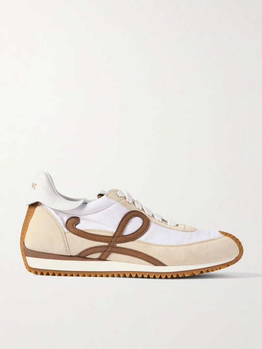 LOEWE Flow Runner 2.0 Leather-trimmed Shell And Suede Sneakers