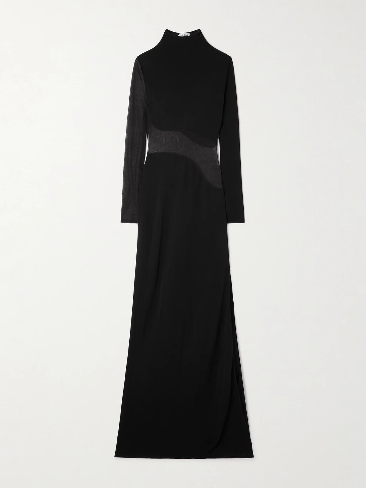 Silk Mesh-trimmed Crepe Gown