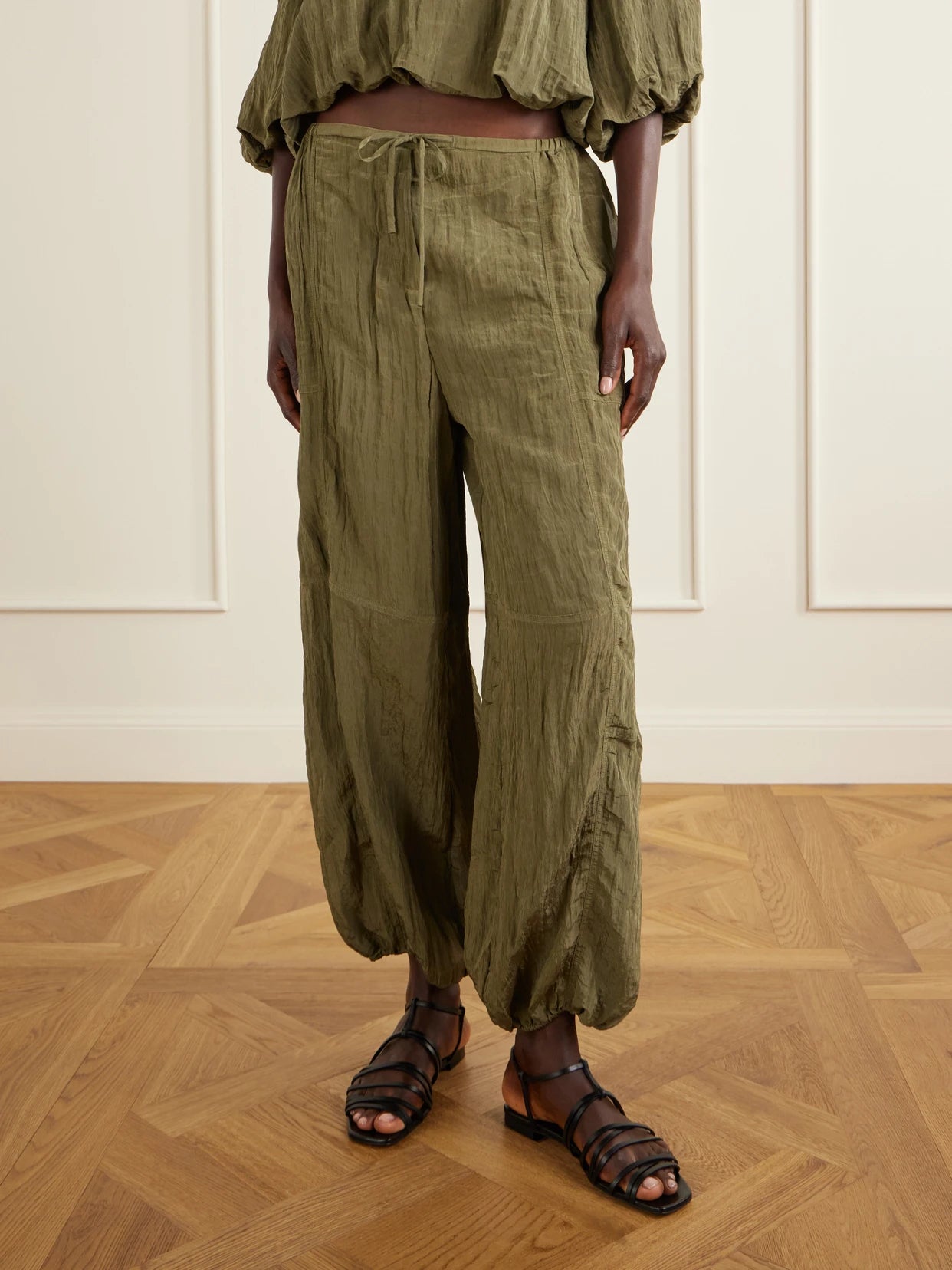 Freya Tapered Crepon Parachute Pants