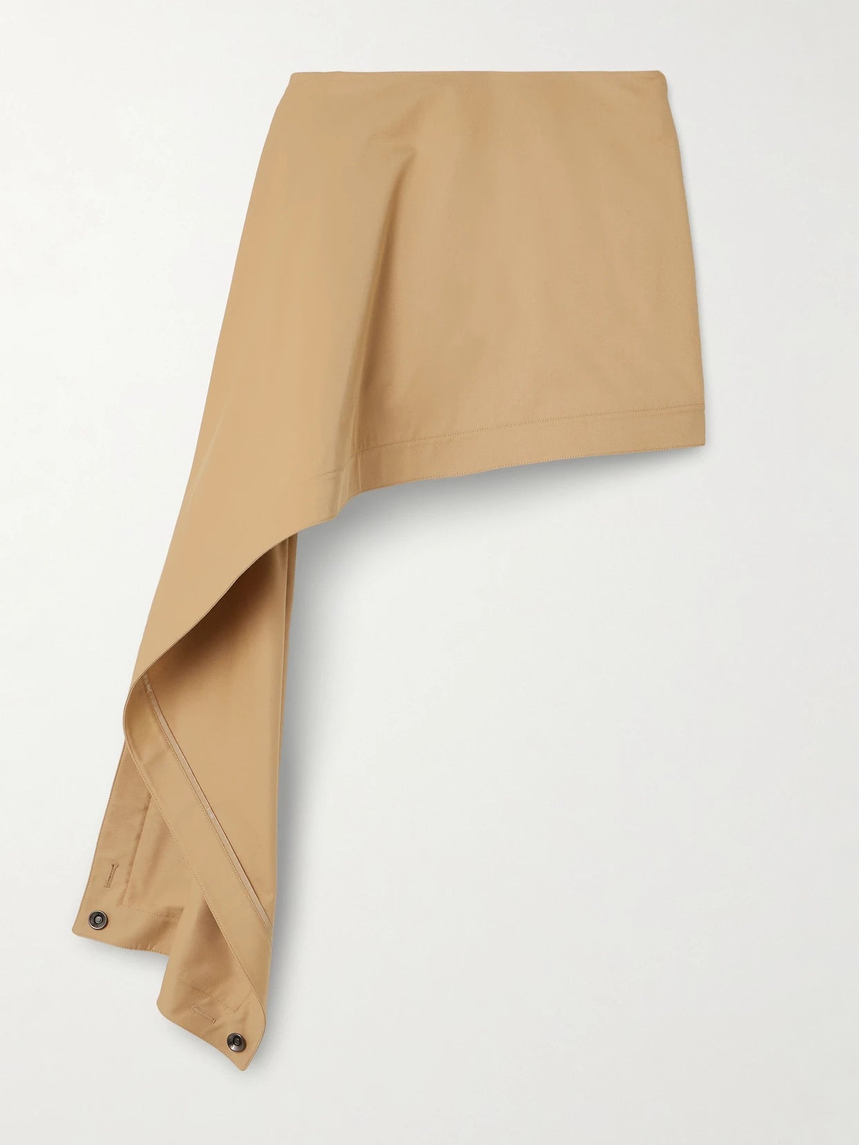 Asymmetric Cotton And Silk-blend Mini Skirt