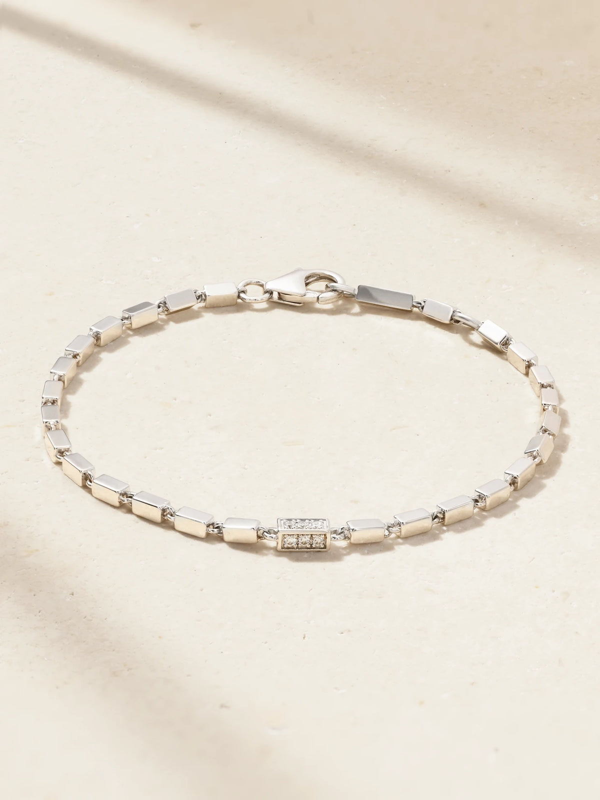 Block Chain 18-karat White Gold Diamond Bracelet