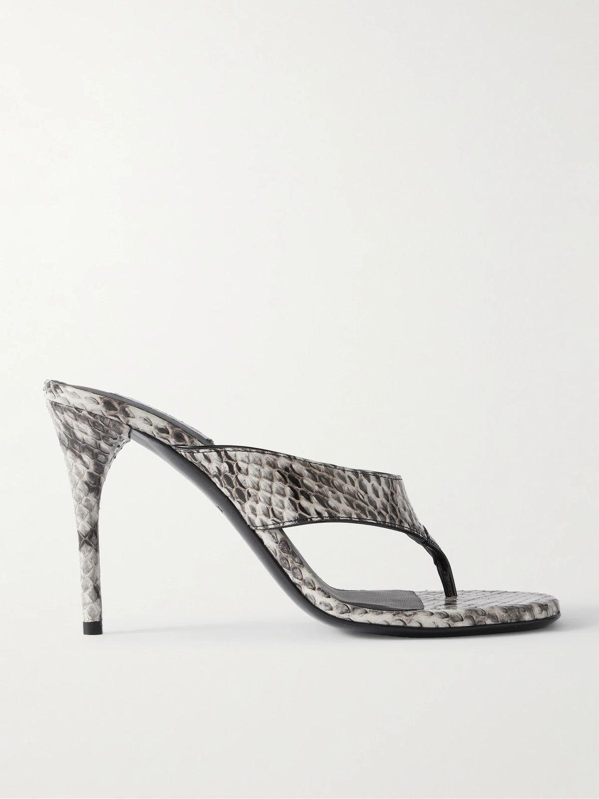 Tong 90 Patent Leather-trimmed Elaphe Sandals