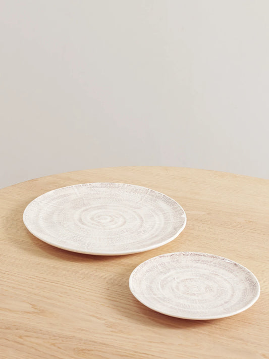 Set Of Two Glazed Ceramic Plates