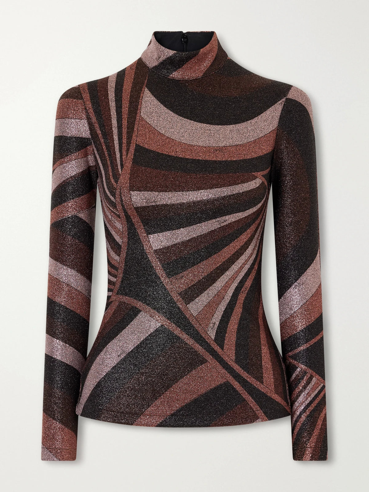 PUCCI Printed Stretch-jersey Turtleneck Top