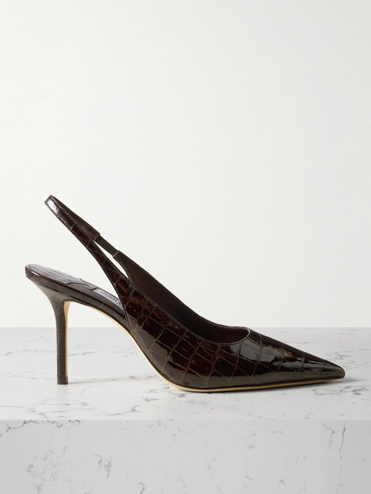 Love 85 Croc-effect Leather Slingback Pumps