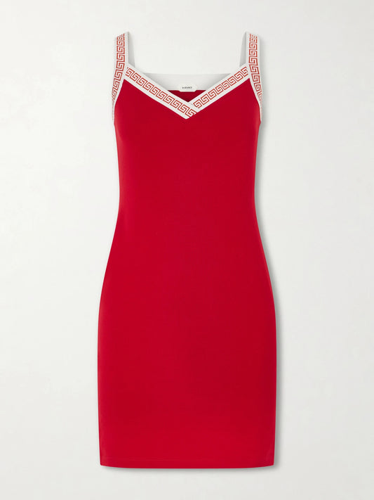 Logo-jacquard Cotton-jersey Mini Dress