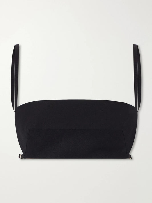 Jil Sander Cropped Wool And Silk-blend Top