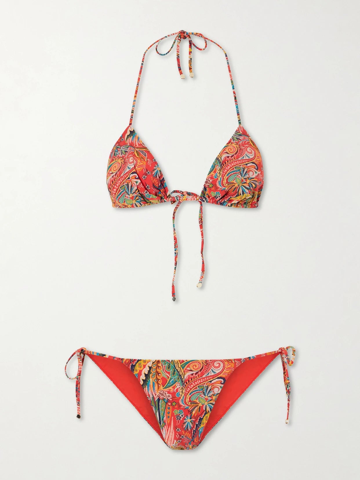 Paisley-print Triangle Bikini