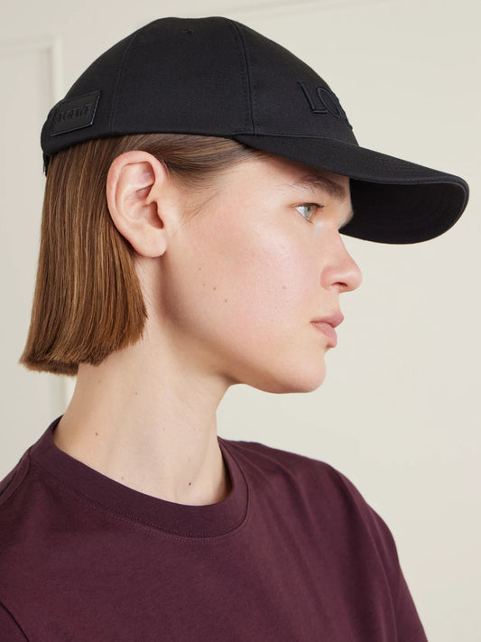 Image of Hats. Product name - + Paula's Ibiza Logo-embroidered Cotton-twill Cap in Black colour by brand - LOEWE