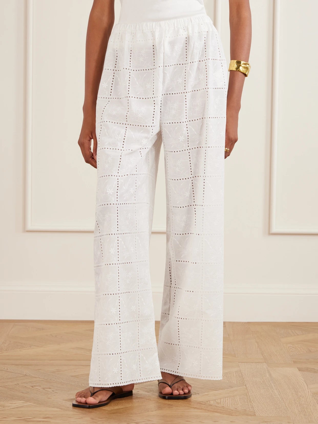 Mora Broderie Anglaise Straight-leg Pants