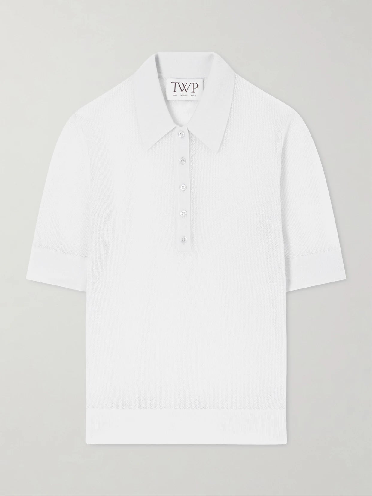 Open Stitch Cashmere Polo Shirt