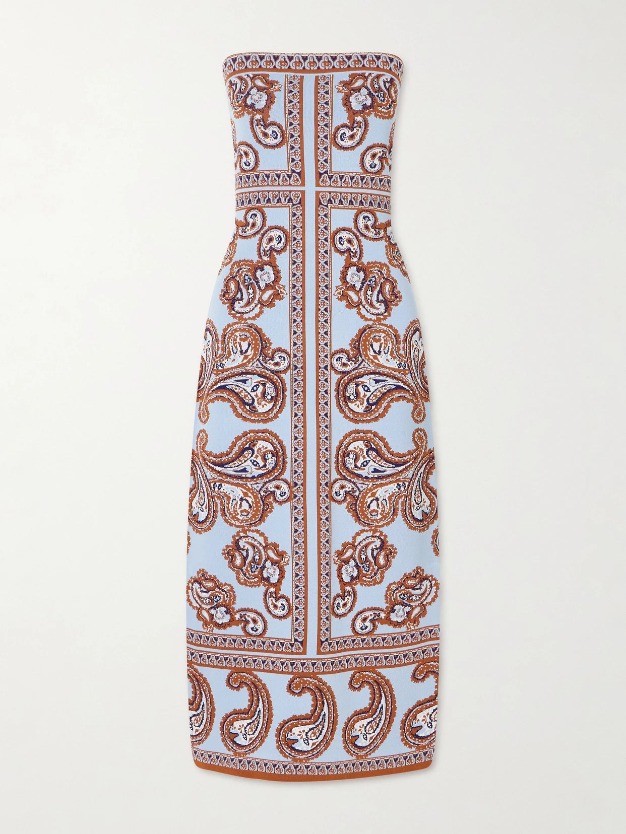 Rome Printed Strapless Midi Dress