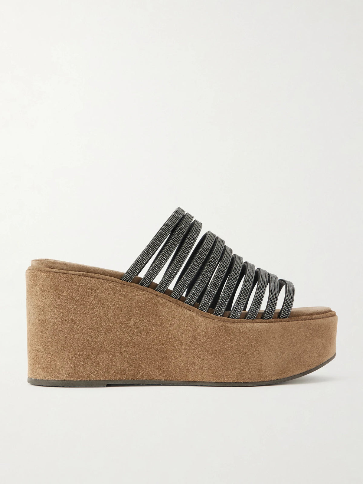 80 Embellished Suede Platform Mules