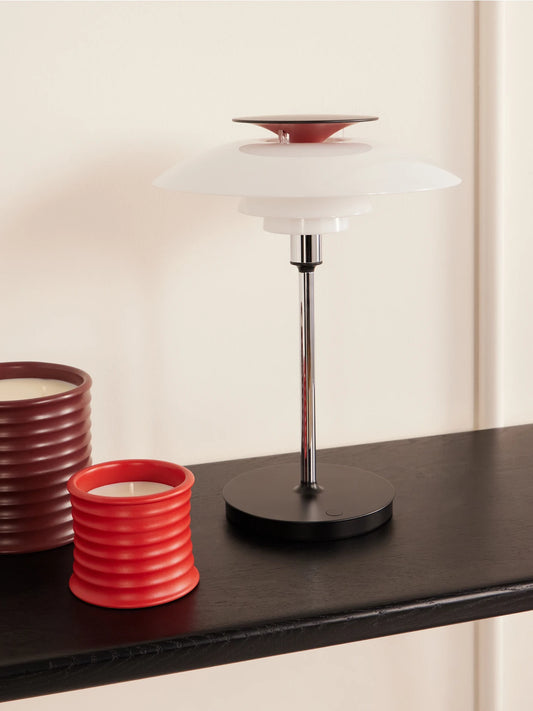 Image of Decor. Product name - Ph 80 Portable Table Lamp in White colour by brand - Louis Poulsen