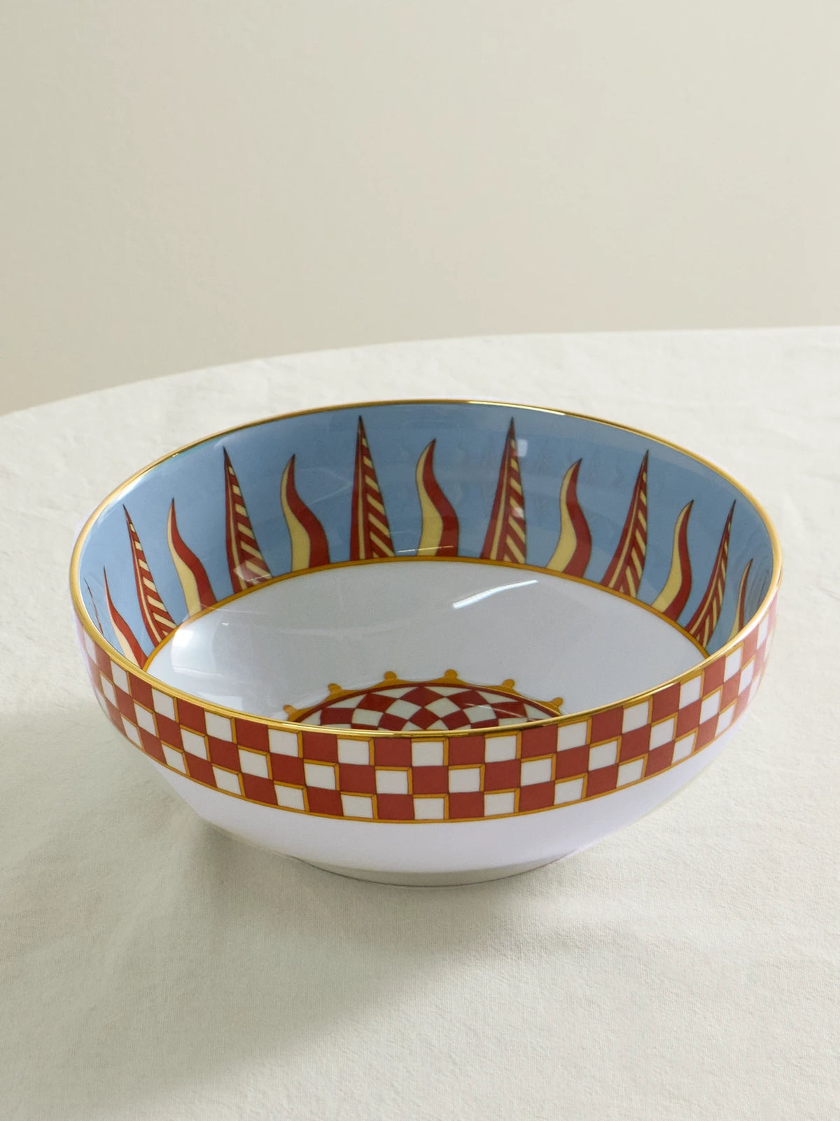 Gold-plated Porcelain Serving Bowl