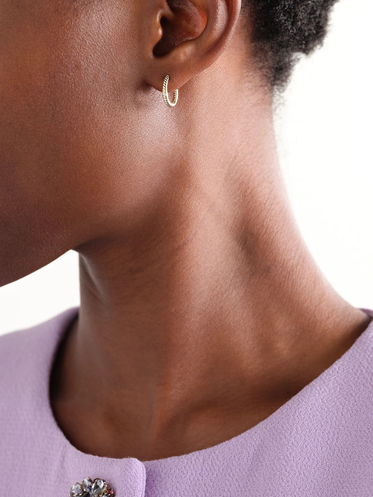 Image of Earrings. Product name - 9-karat Yellow And White Gold Diamond Hoop Earrings in Multi colour by brand - Yvonne Léon