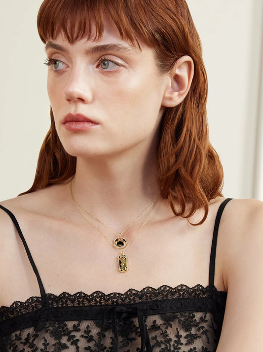 L'Atelier Nawbar Golden Eclipse 18-karat Gold Multi-stone Pendant Necklace