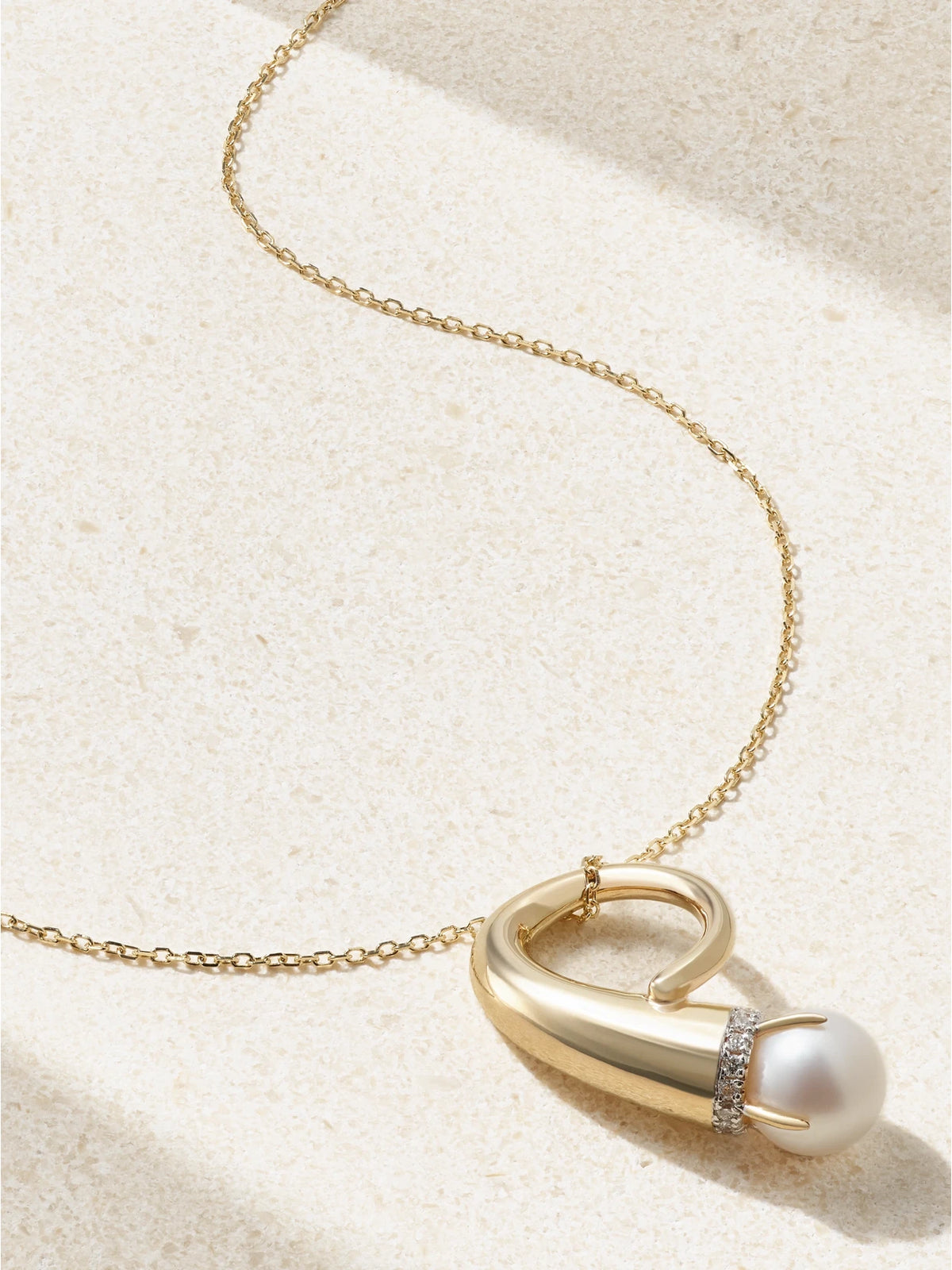 Cornucopia 14-karat Gold, Pearl And Diamond Necklace