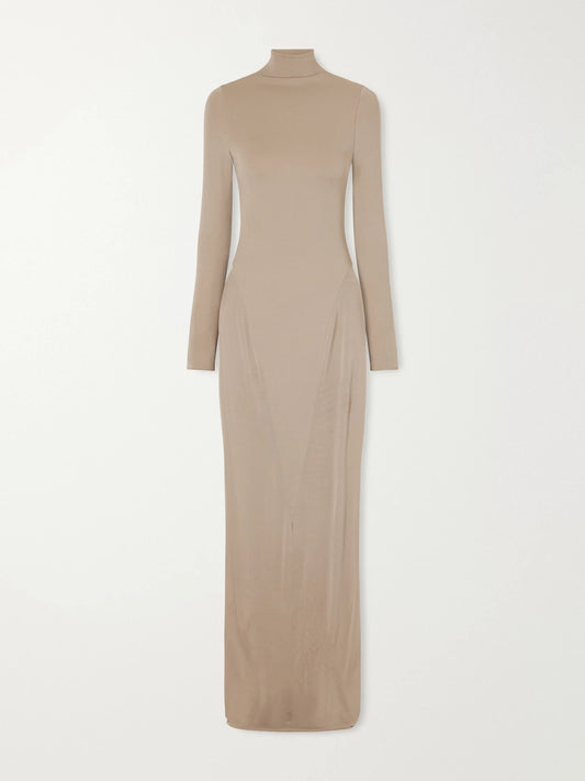 Alaïa Stretch-jersey Turtleneck Maxi Dress
