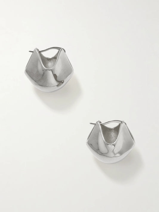 Lotus Small Silver-tone Earrings