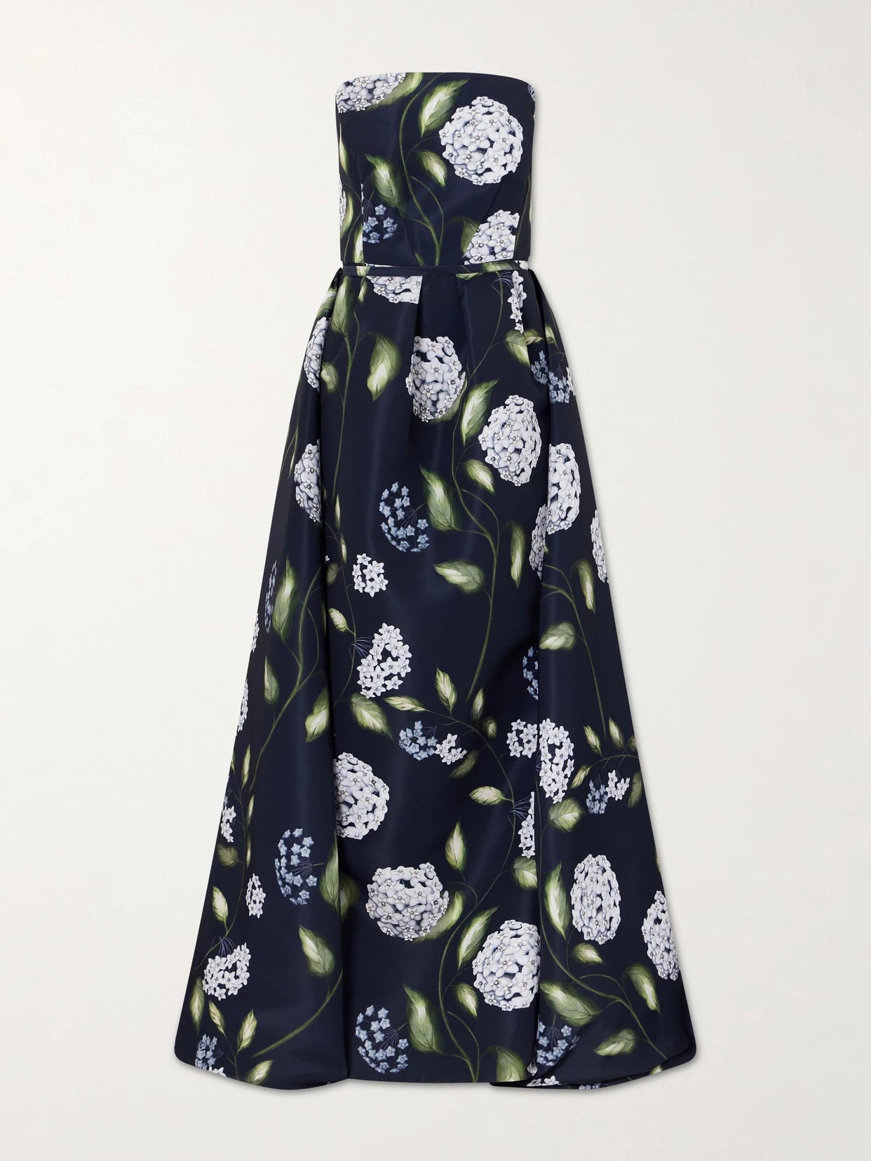 Image of Dresses. Product name - Floral-print Twill Gown in Navy colour by brand - Oscar de la Renta