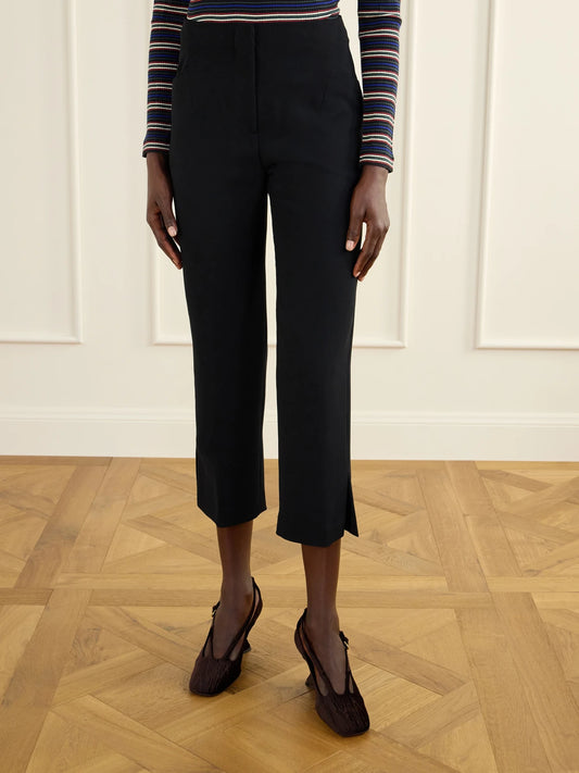 Dries Van Noten Crepe Straight-leg Cropped Pants