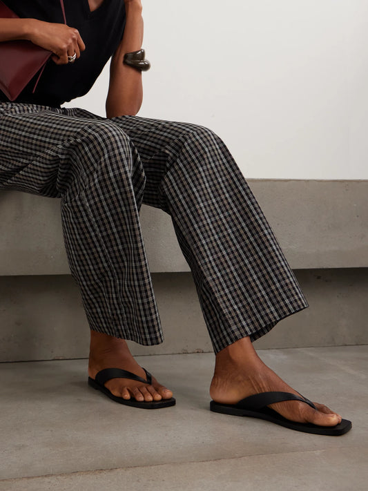 A Emery Kinto Lizard-effect Leather Flip Flops