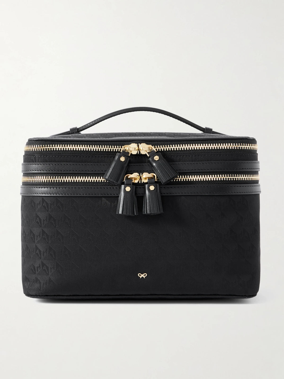 Vanity Kit Leather-trimmed Jacquard Cosmetics Case