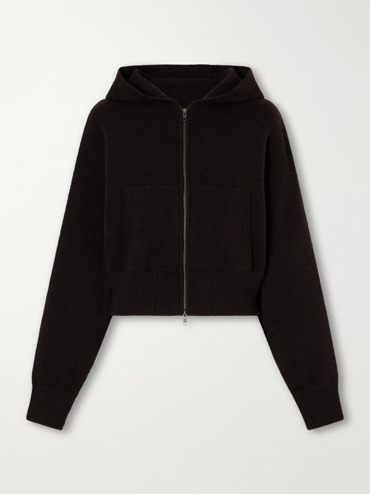 LISA YANG Lilia Cropped Cashmere Hoodie