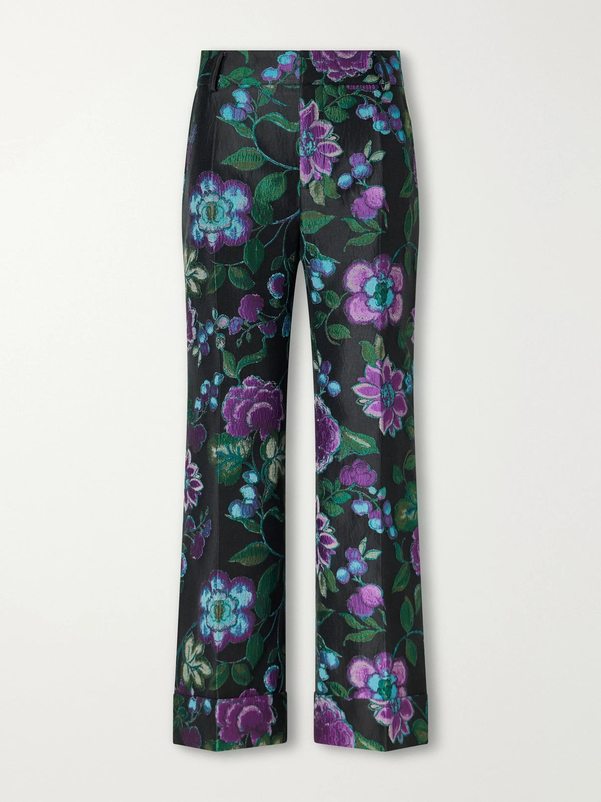 La DoubleJ Hendrix Floral-jacquard Straight-leg Pants