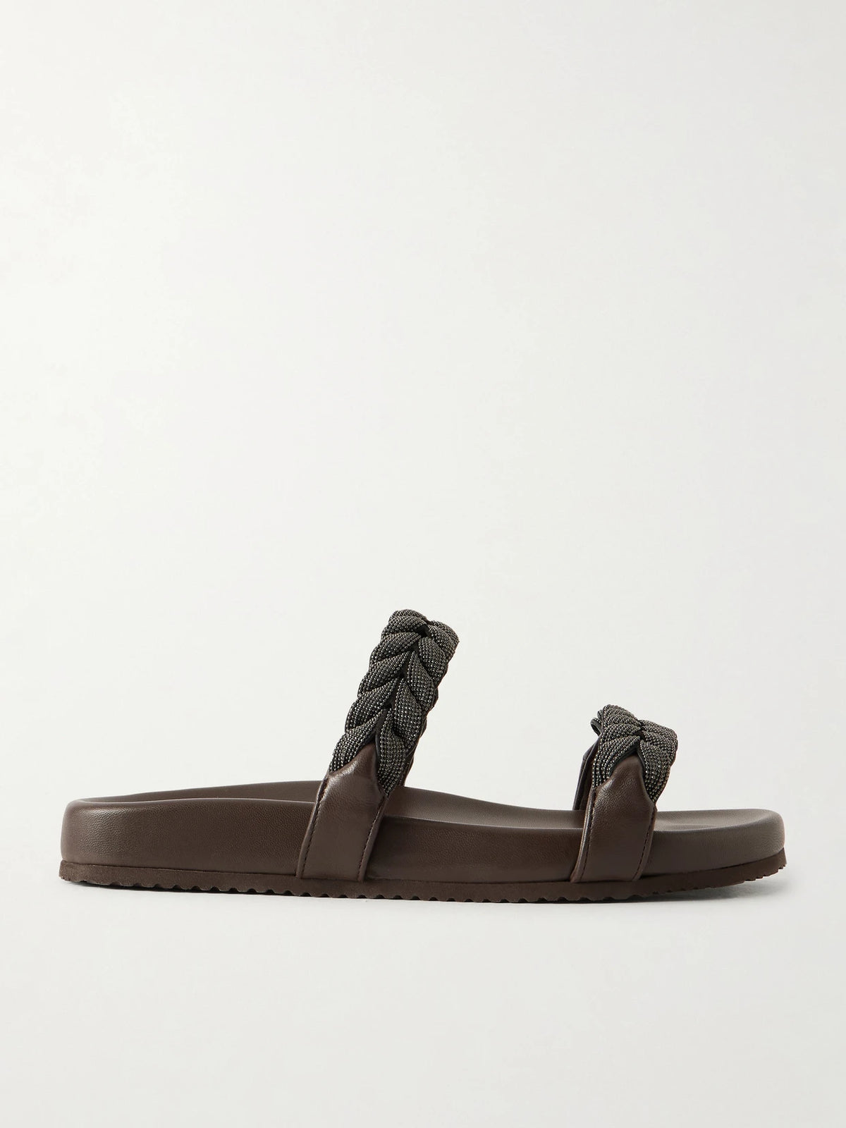 Bead-embellished Leather Sandals